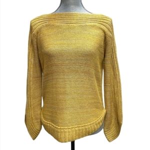 Anthropologie Jamison Mustard Yellow Gold Knit  Pullover Sweater